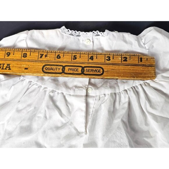 Vtg Garden Of Angels Hand Made NB Dress Bloomers Set White Embroidered Lace Trim - Picture 8 of 14